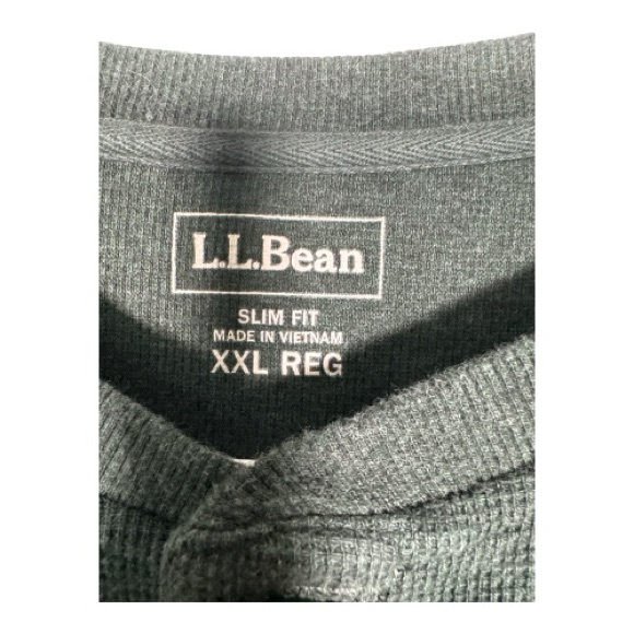 L.L. Bean Dark Green‎ Long Sleeve Henley Shirt - Picture 3 of 6